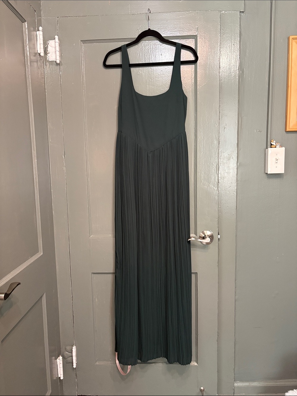 Lulu's Forest Green Pleated Maxi Dress